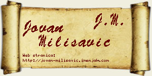 Jovan Milisavić vizit kartica